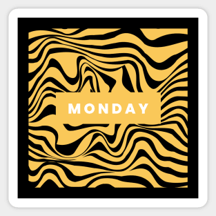 Monday Yellow Abstract Pattern Sticker